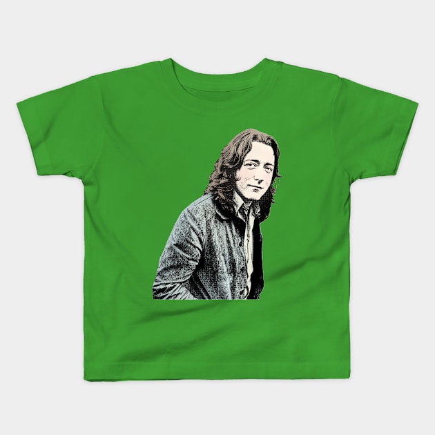 Rory Gallagher 70s Styled Pop Art Design Kids T-Shirt by CultOfRomance